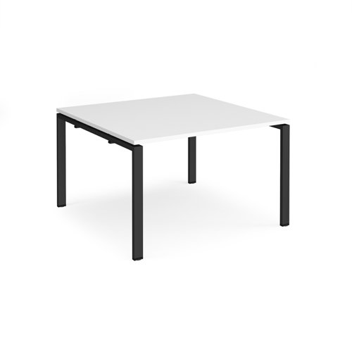 Adapt square boardroom table 1200mm x 1200mm - black frame, white top