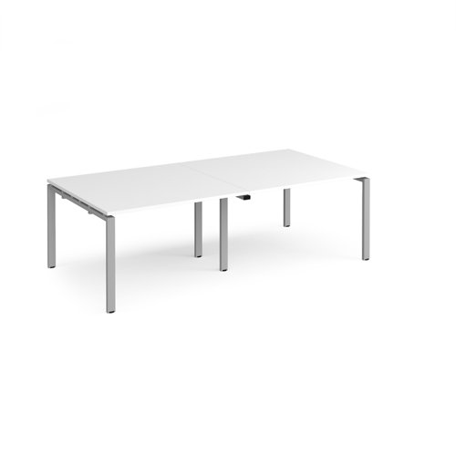 Adapt+rectangular+boardroom+table+2400mm+x+1200mm+-+silver+frame%2C+white+top