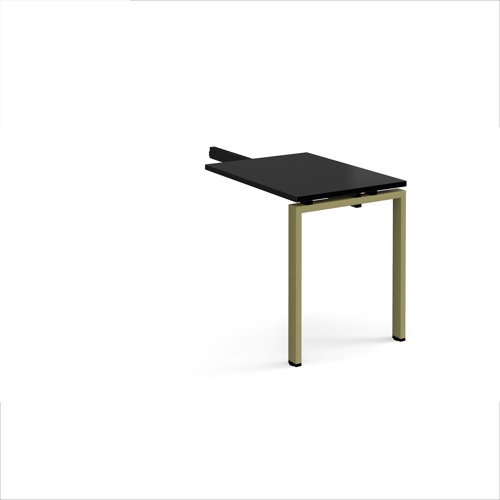 Adapt add on unit single return desk 800mm x 600mm - green frame, black top Adapt add on unit single return desk 800mm x 600mm - green frame, black top