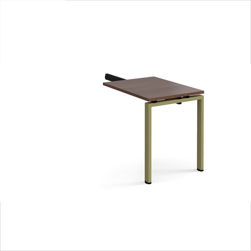 Adapt add on unit single return desk 800mm x 600mm - green frame, walnut top Adapt add on unit single return desk 800mm x 600mm - green frame, walnut top