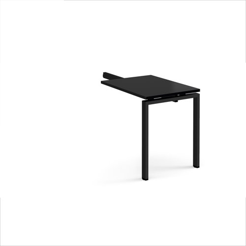Adapt add on unit single return desk 800mm x 600mm - black frame, black top Adapt add on unit single return desk 800mm x 600mm - black frame, black top