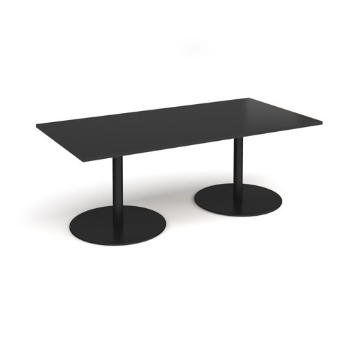 Eternal rectangular boardroom table 2000mm x 1000mm - black base, black top Eternal rectangular boardroom table 2000mm x 1000mm - black base, black top