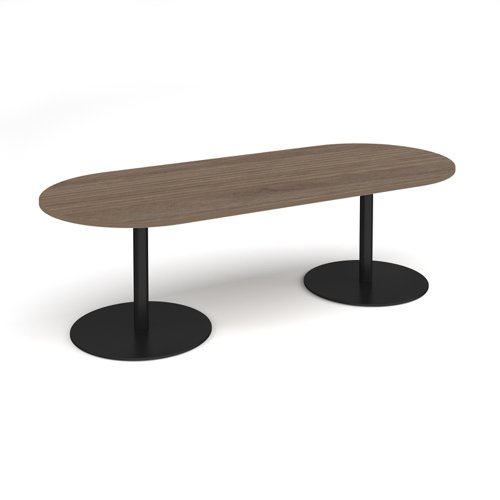 Eternal radial end boardroom table 2400mm x 1000mm - black base, Barcelona kendal oak top Eternal radial end boardroom table 2400mm x 1000mm - black base, Barcelona kendal oak top