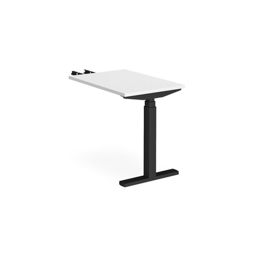 Elev8 Touch sit-stand return desk 600mm x 800mm - black frame and white top