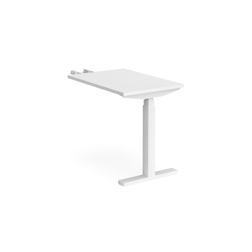 Elev8+Touch+sit-stand+return+desk+600mm+x+800mm+-+white+frame%2C+white+top