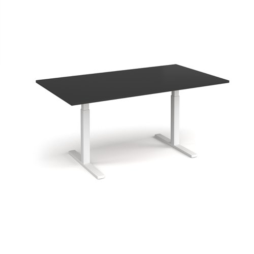 Elev8 Touch boardroom table 1800mm x 1000mm - white frame, black top Elev8 Touch boardroom table 1800mm x 1000mm - white frame, black top