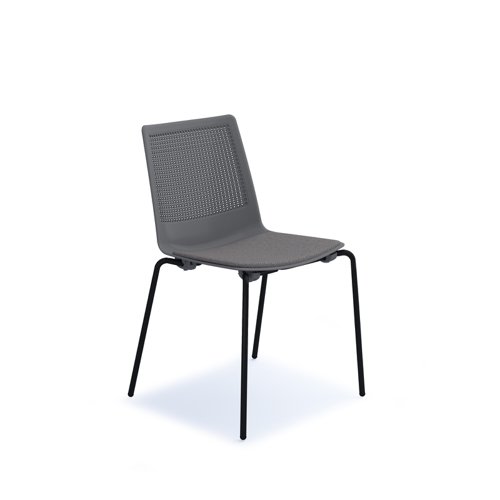 Harmony multi-purpose chair with seat pad and black 4 leg frame - grey Harmony multi-purpose chair with seat pad and black 4 leg frame - grey