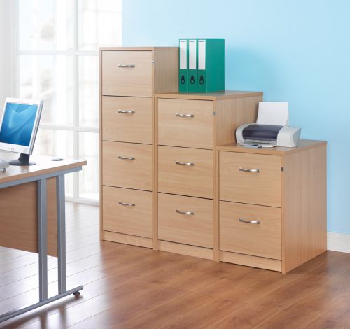 Lf3o Wooden 3 Drawer Filing Cabinet With Silver Handles