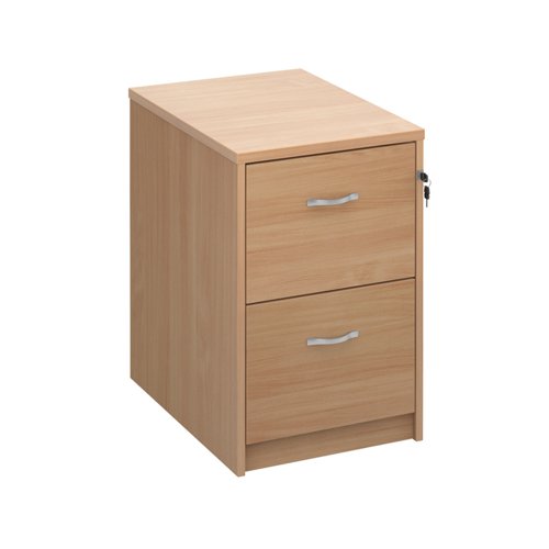 Wooden+2+drawer+filing+cabinet+with+silver+handles+730mm+high+-+beech