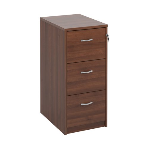 Wooden+3+drawer+filing+cabinet+with+silver+handles+1045mm+high+-+walnut
