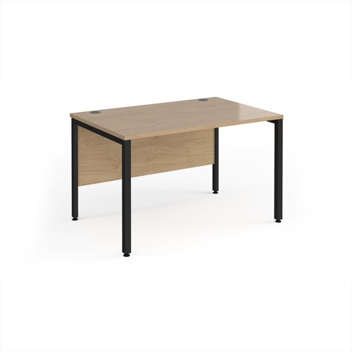 Maestro 25 straight desk 1200mm x 800mm - black bench leg frame, Kendal Oak top Maestro 25 straight desk 1200mm x 800mm - black bench leg frame, Kendal Oak top