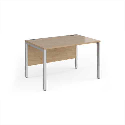 Maestro 25 straight desk 1200mm x 800mm - silver bench leg frame, Kendal Oak top Maestro 25 straight desk 1200mm x 800mm - silver bench leg frame, Kendal Oak top