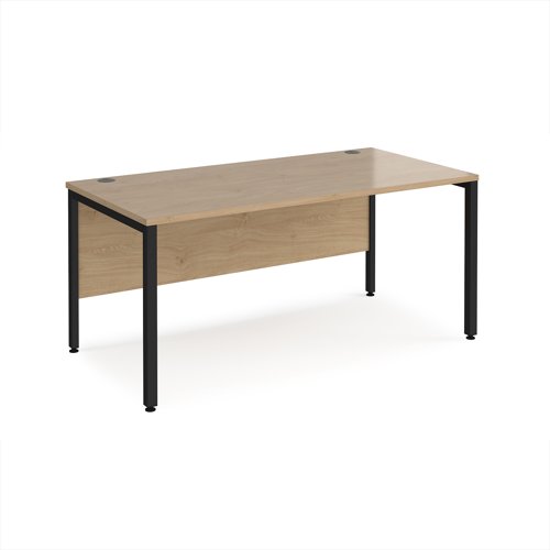 Maestro 25 straight desk 1600mm x 800mm - black bench leg frame, Kendal Oak top Maestro 25 straight desk 1600mm x 800mm - black bench leg frame, Kendal Oak top