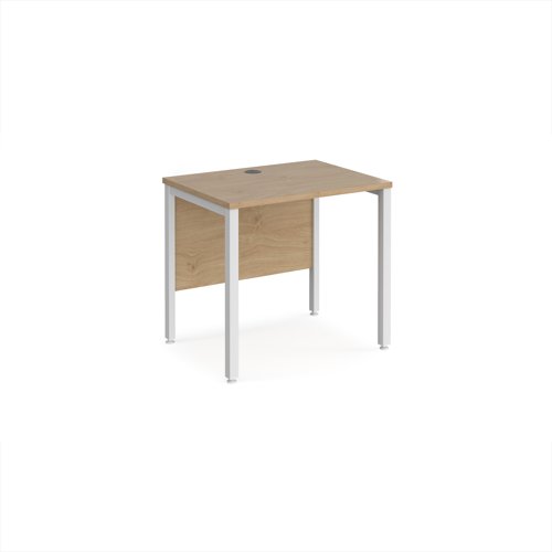 Maestro 25 straight desk 800mm x 600mm - white bench leg frame, Kendal Oak top Maestro 25 straight desk 800mm x 600mm - white bench leg frame, Kendal Oak top