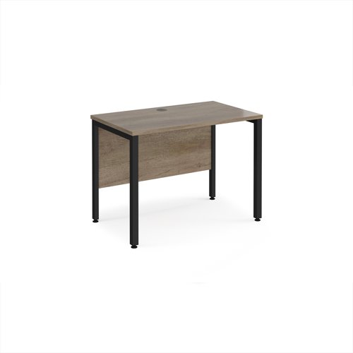 Maestro 25 straight desk 1000mm x 600mm - black bench leg frame, Nebraska Oak top Maestro 25 straight desk 1000mm x 600mm - black bench leg frame, Nebraska Oak top