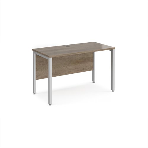 Maestro 25 straight desk 1200mm x 600mm - silver bench leg frame, Nebraska Oak top Maestro 25 straight desk 1200mm x 600mm - silver bench leg frame, Nebraska Oak top