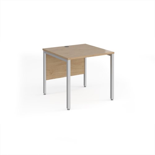 Maestro 25 straight desk 800mm x 800mm - silver bench leg frame, Kendal Oak top Maestro 25 straight desk 800mm x 800mm - silver bench leg frame, Kendal Oak top