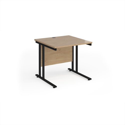 Maestro 25 straight desk 800mm x 800mm - black cantilever leg frame, Kendal oak top Maestro 25 straight desk 800mm x 800mm - black cantilever leg frame, Kendal oak top