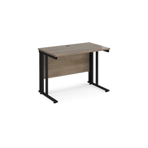 Maestro 25 straight desk 1000mm x 600mm - black cable managed leg frame, Nebraska Oak top Maestro 25 straight desk 1000mm x 600mm - black cable managed leg frame, Nebraska Oak top