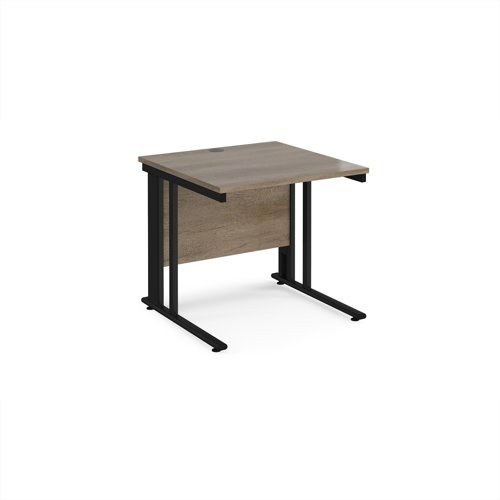 Maestro 25 straight desk 800mm x 800mm - black cable managed leg frame, nebraska top Maestro 25 straight desk 800mm x 800mm - black cable managed leg frame, nebraska top