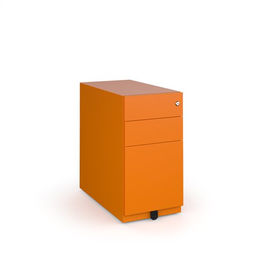 Bisley slimline steel pedestal 300mm wide - orange