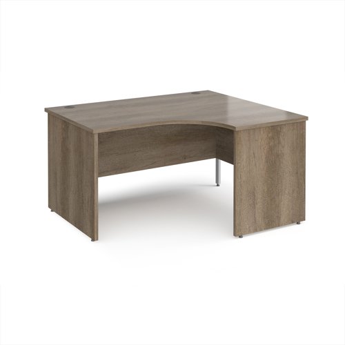 Maestro 25 right hand ergonomic desk 1400mm wide - nebraska oak top with panel end leg Maestro 25 right hand ergonomic desk 1400mm wide - nebraska oak top with panel end leg