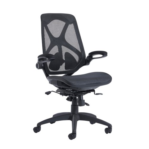 Napier+high+mesh+back+operator+chair+with+mesh+seat+-+black