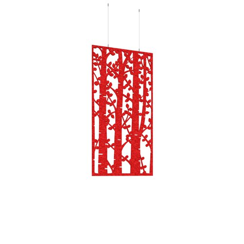 Piano Chords acoustic patterned hanging screens in red 1200 x 600mm with hanging wires and hooks - Ebony (4 pack)