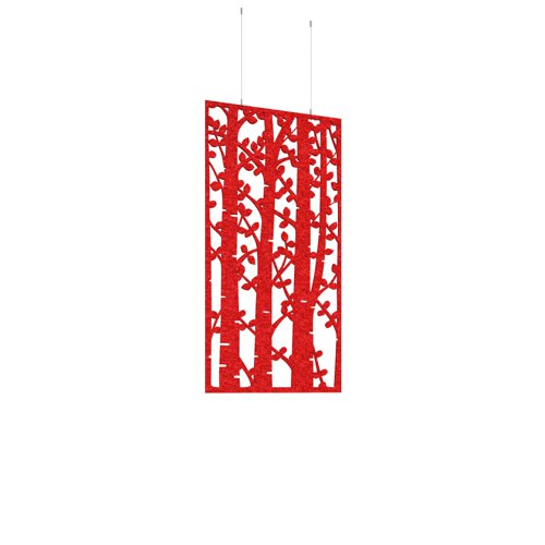 Piano Chords acoustic patterned hanging screens in red 1200 x 600mm with hanging wires and hooks - Shatter (4 pack)