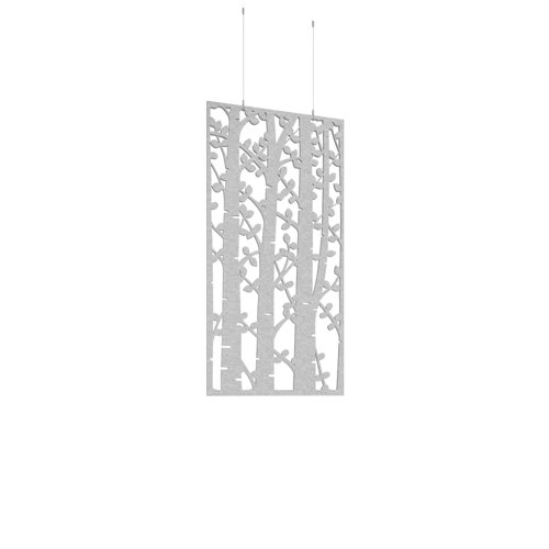 Piano Chords acoustic patterned hanging screens in silver grey 1200 x 600mm with hanging wires and hooks - Shatter (4 pack)