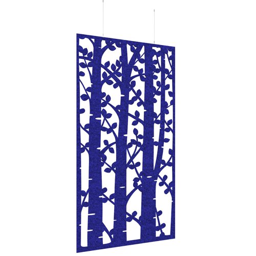 Piano Chords acoustic patterned hanging screens in dark blue 2400 x 1200mm with hanging wires and hooks - Ebony