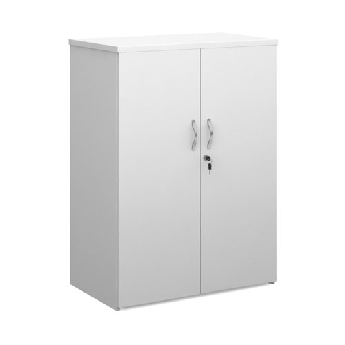 Duo+double+door+cupboard+1090mm+high+with+2+shelves+-+white