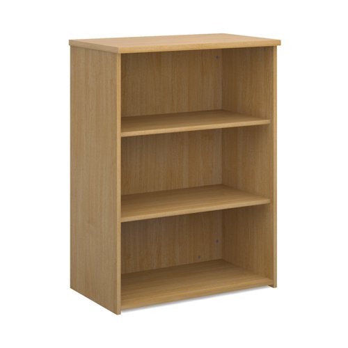 Universal bookcase 1090mm high with 2 shelves - oak