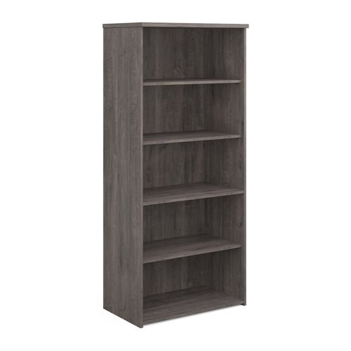 Universal+bookcase+1790mm+high+with+4+shelves+-+grey+oak