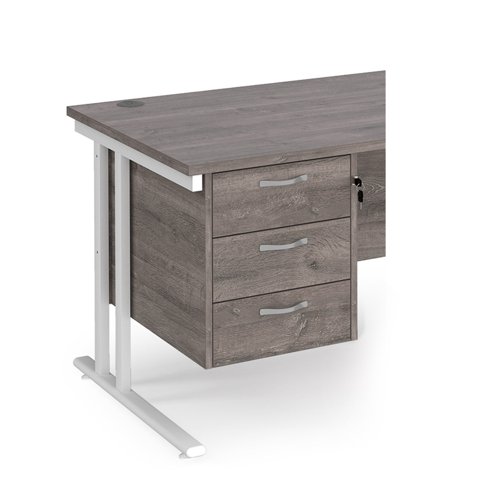 Maestro 25 3 drawer fixed pedestal - grey oak