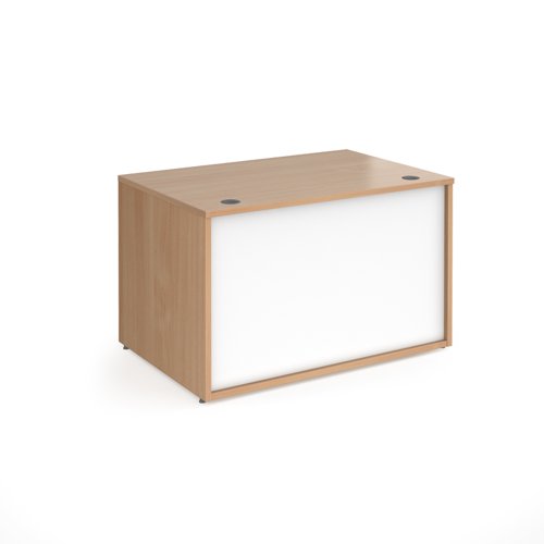 Denver reception straight base unit 1200mm - beech with white panels