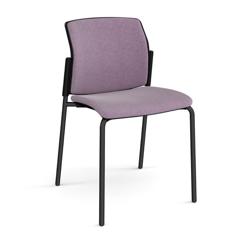 Santana 4 leg stacking chair with fabric seat and back, black frame and no arms - made to order Santana 4 leg stacking chair with fabric seat and back, black frame and no arms - made to order