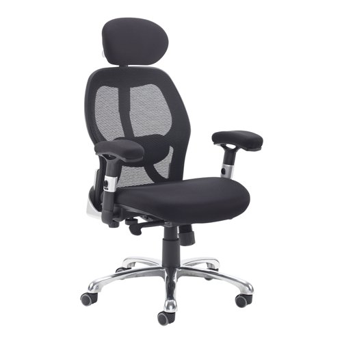 Sandro+mesh+back+executive+chair+with+black+air+mesh+seat+and+head+rest