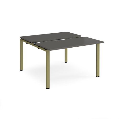 Adapt sliding top back to back desks 1200mm x 1200mm - green frame, storm grey top Adapt sliding top back to back desks 1200mm x 1200mm - green frame, storm grey top