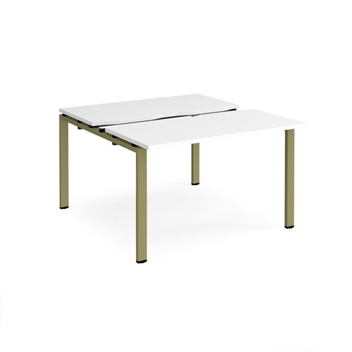 Adapt sliding top back to back desks 1200mm x 1200mm - green frame, white top Adapt sliding top back to back desks 1200mm x 1200mm - green frame, white top
