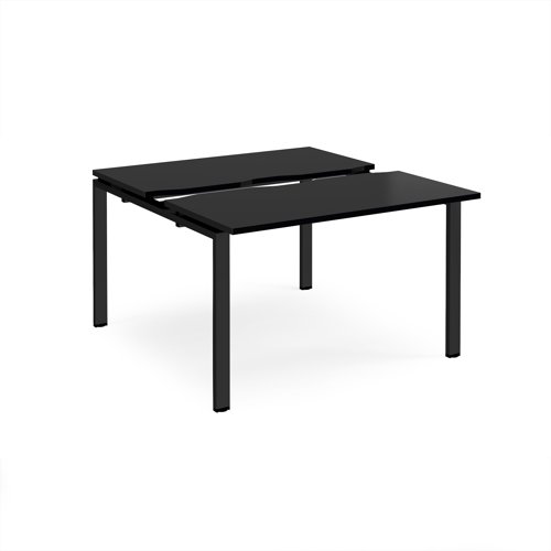 Adapt sliding top back to back desks 1200mm x 1200mm - black frame, black top Adapt sliding top back to back desks 1200mm x 1200mm - black frame, black top