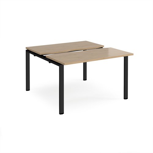 Adapt sliding top back to back desks 1200mm x 1200mm - black frame, kendal oak top Adapt sliding top back to back desks 1200mm x 1200mm - black frame, kendal oak top