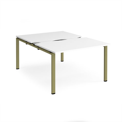 Adapt sliding top back to back desks 1200mm x 1600mm - green frame, white top Adapt sliding top back to back desks 1200mm x 1600mm - green frame, white top