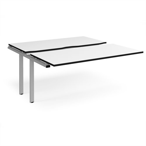 Adapt sliding top add on unit single 1600mm x 1600mm - silver frame, white top, black edge Adapt sliding top add on unit single 1600mm x 1600mm - silver frame, white top, black edge