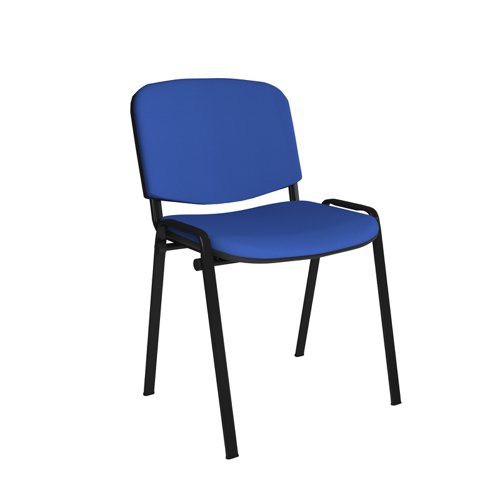 Taurus+meeting+room+stackable+chair+with+black+frame+and+no+arms+-+blue