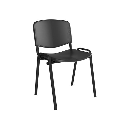 Taurus+plastic+meeting+room+stackable+chair+with+no+arms+-+black+with+black+frame