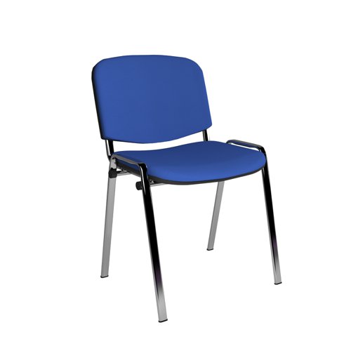 Taurus+meeting+room+stackable+chair+with+chrome+frame+and+no+arms+-+blue