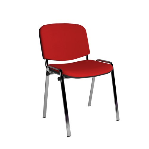 Taurus+meeting+room+stackable+chair+with+chrome+frame+and+no+arms+-+red