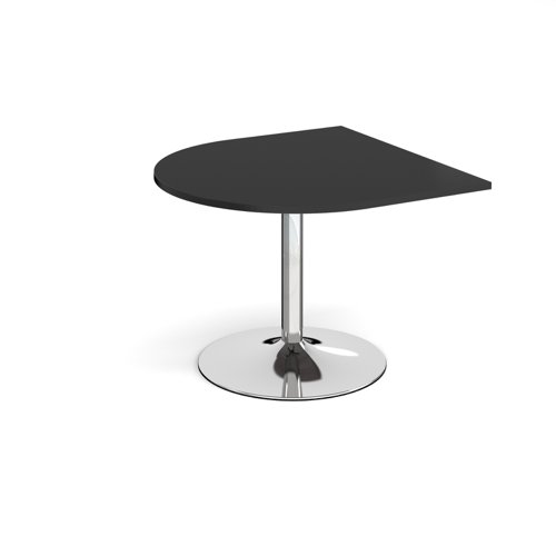 Trumpet base radial extension table 1000mm x 1000mm - chrome base, black top Trumpet base radial extension table 1000mm x 1000mm - chrome base, black top
