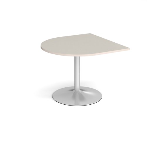 Trumpet base radial extension table 1000mm x 1000mm - silver base, light grey top Trumpet base radial extension table 1000mm x 1000mm - silver base, light grey top